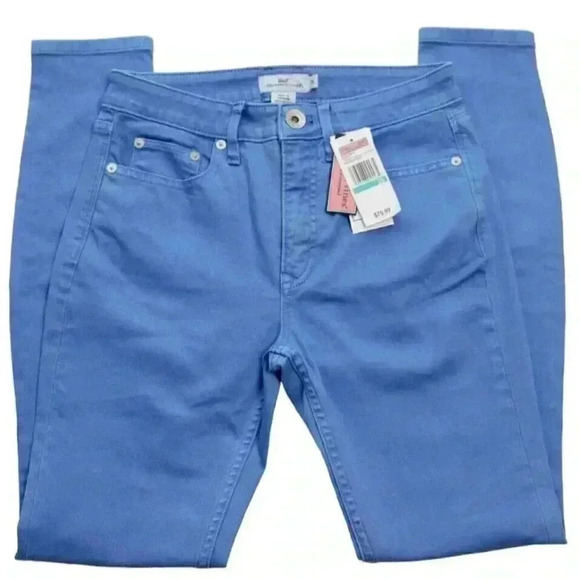 NWT Vineyard Vines Jeans Womens Size 25 High Rise Breaker Blue Denim Preppy - Picture 1 of 13